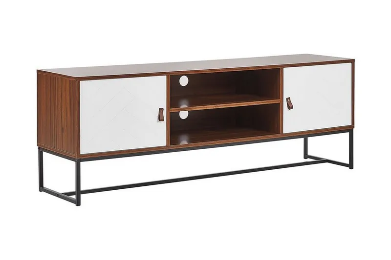 Nueva Golvstående TV Bänk 150 cm med Förvaring i Mörkt Trä, Brun