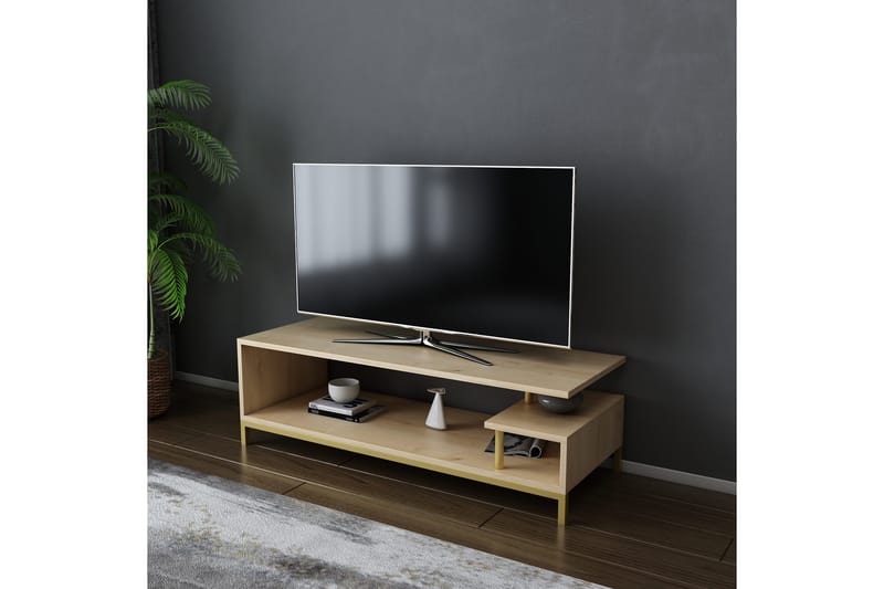 OBURUS Tv-bänk 120x37,6 cm Guld - Möbler - Vardagsrum - Tv-möbler & mediamöbler - Tv-bänkar
