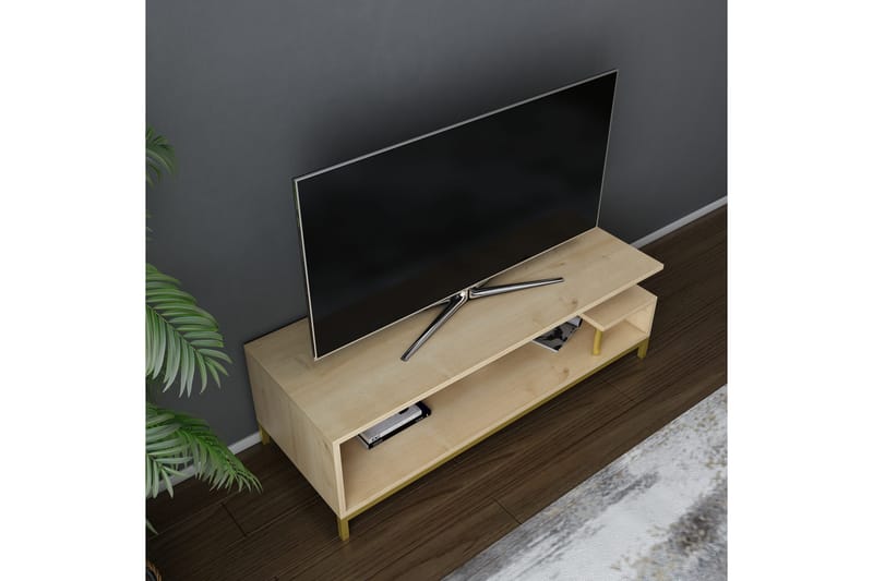 OBURUS Tv-bänk 120x37,6 cm Guld - Möbler - Vardagsrum - Tv-möbler & mediamöbler - Tv-bänkar