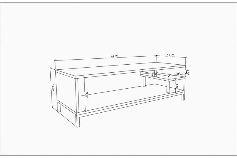 OBURUS Tv-bänk 120x37,6 cm Svart - Möbler - Vardagsrum - Tv-möbler & mediamöbler - Tv-bänkar