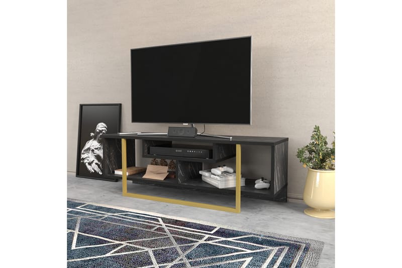 OBURUS Tv-bänk 120x40,2 cm Svart - Möbler - Vardagsrum - Tv-möbler & mediamöbler - Tv-bänkar