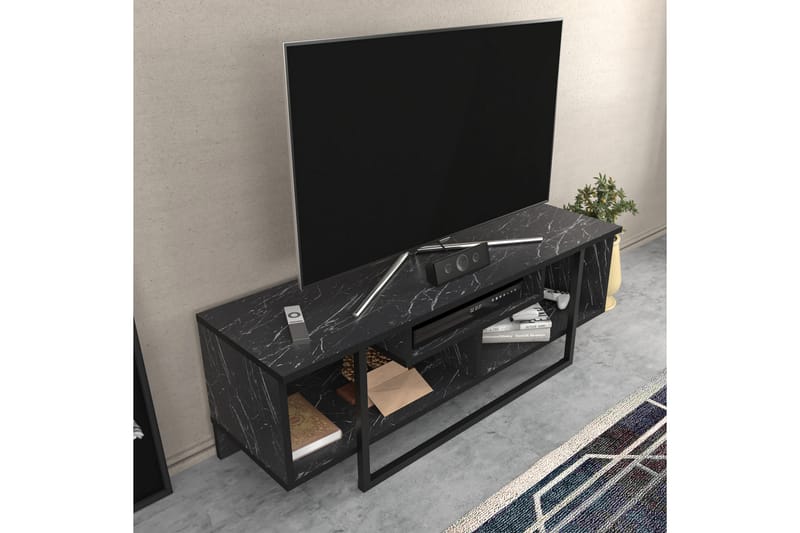 OBURUS Tv-bänk 120x40,2 cm Svart - Möbler - Vardagsrum - Tv-möbler & mediamöbler - Tv-bänkar