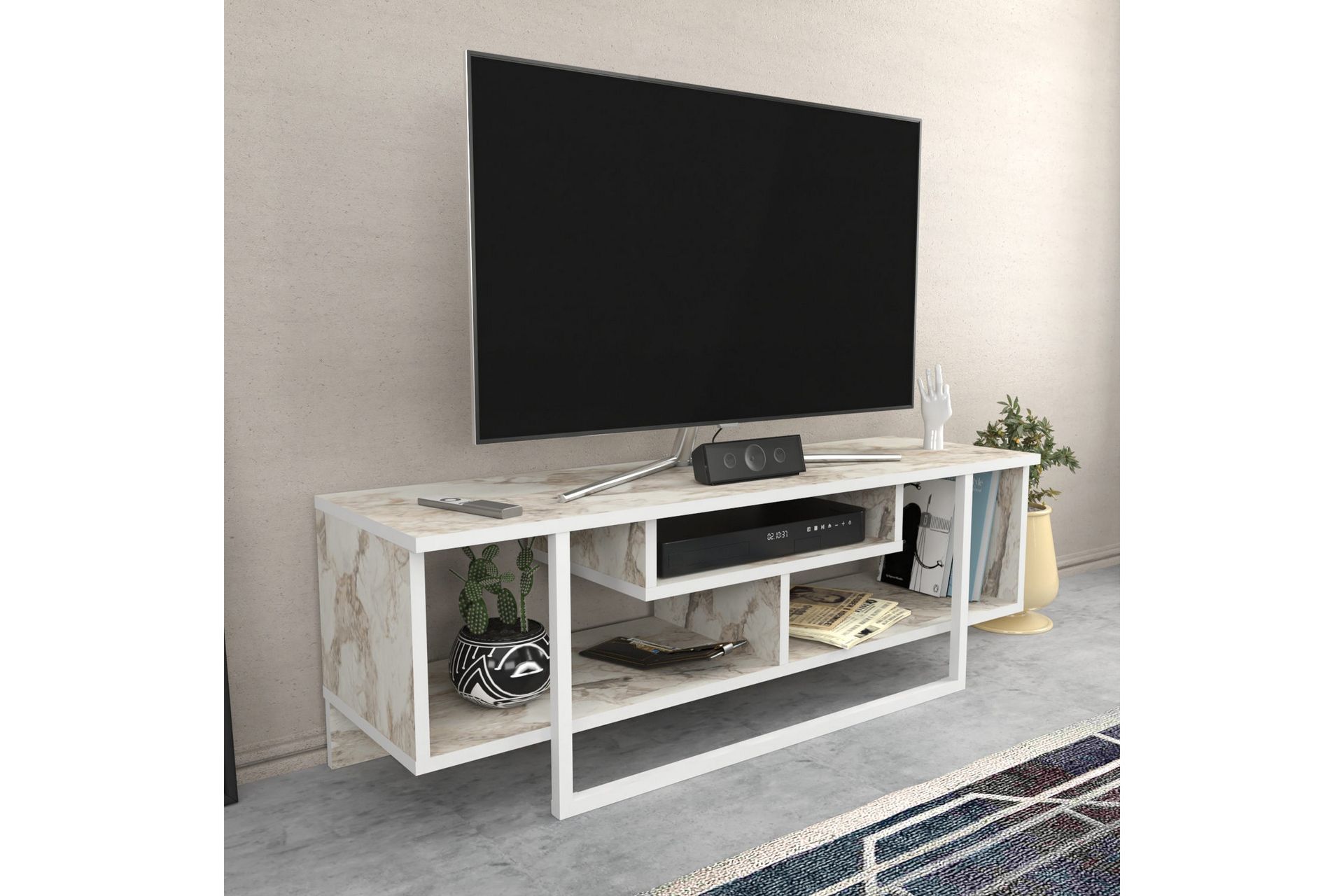OBURUS Tv-bänk 120x40,2 cm Vit - Möbler - Vardagsrum - Tv-möbler & mediamöbler - Tv-bänkar