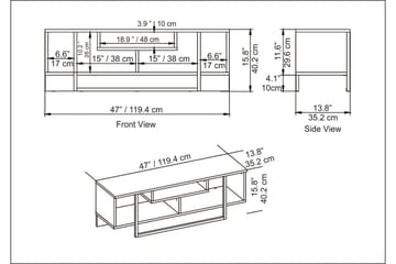OBURUS Tv-bänk 120x40,2 cm Vit - Möbler - Vardagsrum - Tv-möbler & mediamöbler - Tv-bänkar