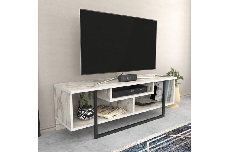 OBURUS Tv-bänk 120x40,2 cm Vit - Tv-bänkar