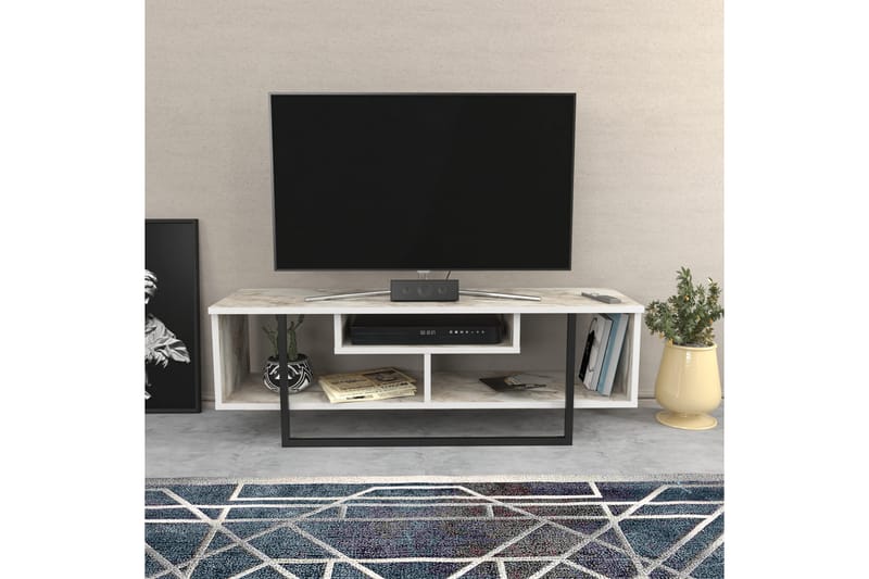 OBURUS Tv-bänk 120x40,2 cm Vit - Tv-bänkar