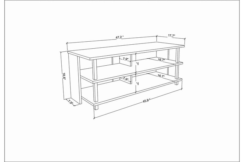 OBURUS Tv-bänk 120x47,4 cm Vit - Möbler - Vardagsrum - Tv-möbler & mediamöbler - Tv-bänkar