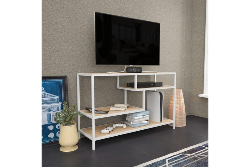 OBURUS Tv-bänk 120x75 cm Vit - Möbler - Vardagsrum - Tv-möbler & mediamöbler - Tv-bänkar