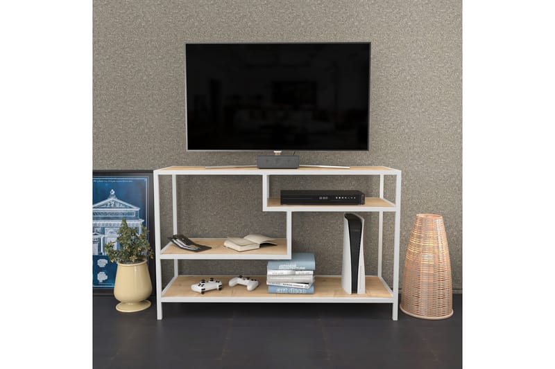 OBURUS Tv-bänk 120x75 cm Vit - Möbler - Vardagsrum - Tv-möbler & mediamöbler - Tv-bänkar