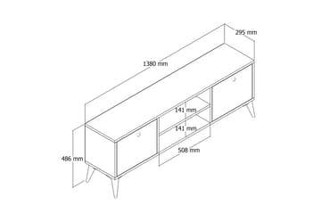 OBURUS Tv-bänk 138x42,6 cm Brun - Möbler - Vardagsrum - Tv-möbler & mediamöbler - Tv-bänkar