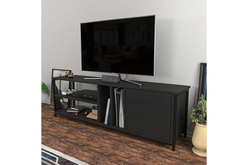 OBURUS Tv-bänk 140x50,8 cm Svart - Möbler - Vardagsrum - Tv-möbler & mediamöbler - Tv-bänkar