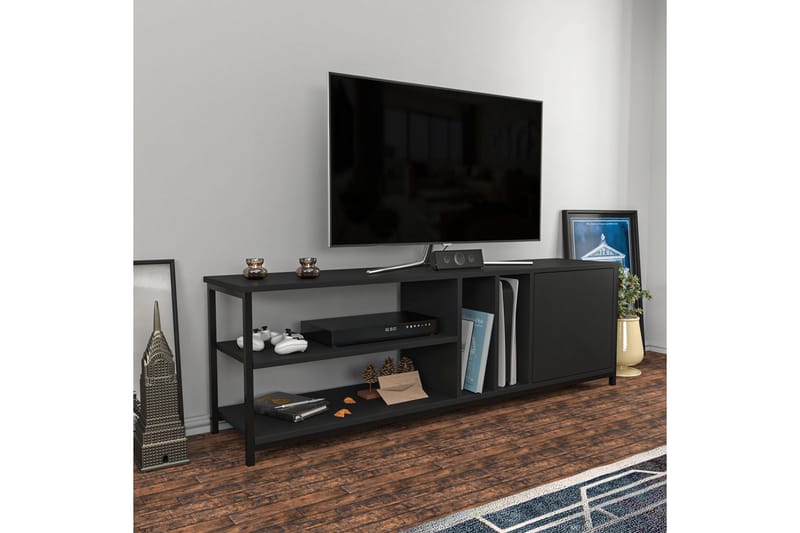 OBURUS Tv-bänk 140x50,8 cm Svart - Möbler - Vardagsrum - Tv-möbler & mediamöbler - Tv-bänkar