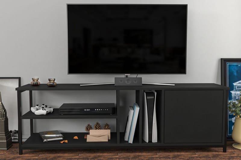 OBURUS Tv-bänk 140x50,8 cm Svart - Möbler - Vardagsrum - Tv-möbler & mediamöbler - Tv-bänkar