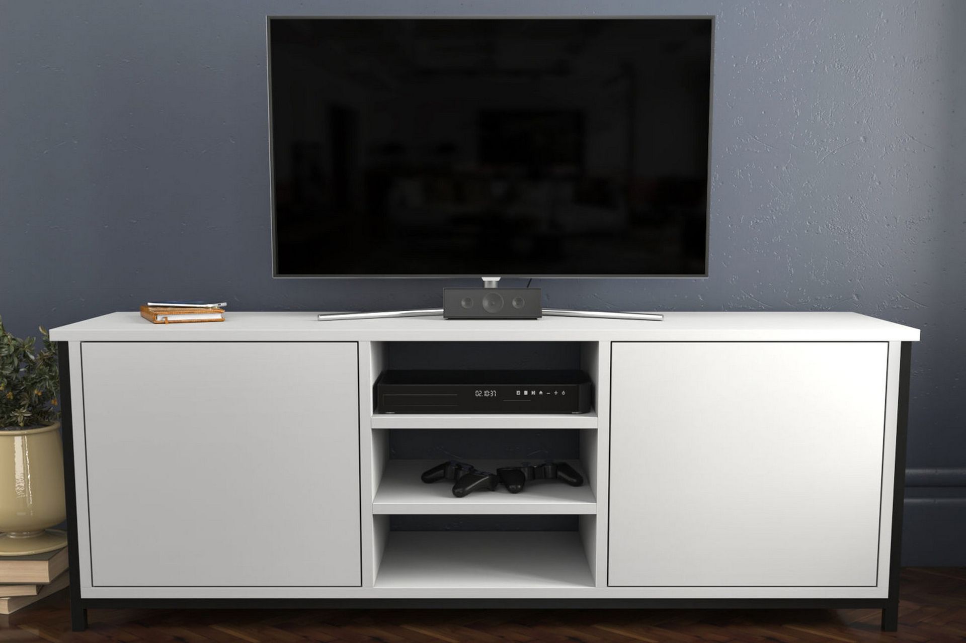 OBURUS Tv-bänk 140x50,8 cm Svart - Möbler - Vardagsrum - Tv-möbler & mediamöbler - Tv-bänkar