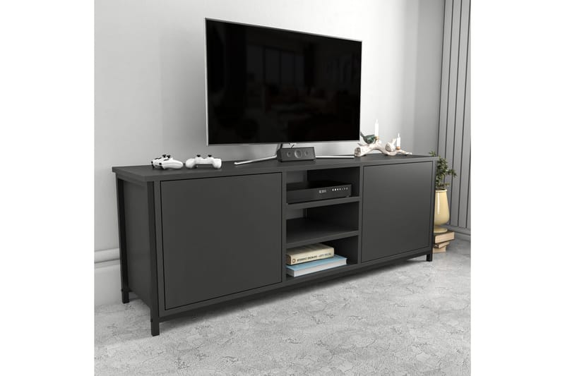 OBURUS Tv-bänk 140x50,8 cm Svart - Möbler - Vardagsrum - Tv-möbler & mediamöbler - Tv-bänkar