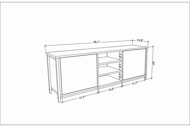 OBURUS Tv-bänk 140x50,8 cm Svart - Möbler - Vardagsrum - Tv-möbler & mediamöbler - Tv-bänkar