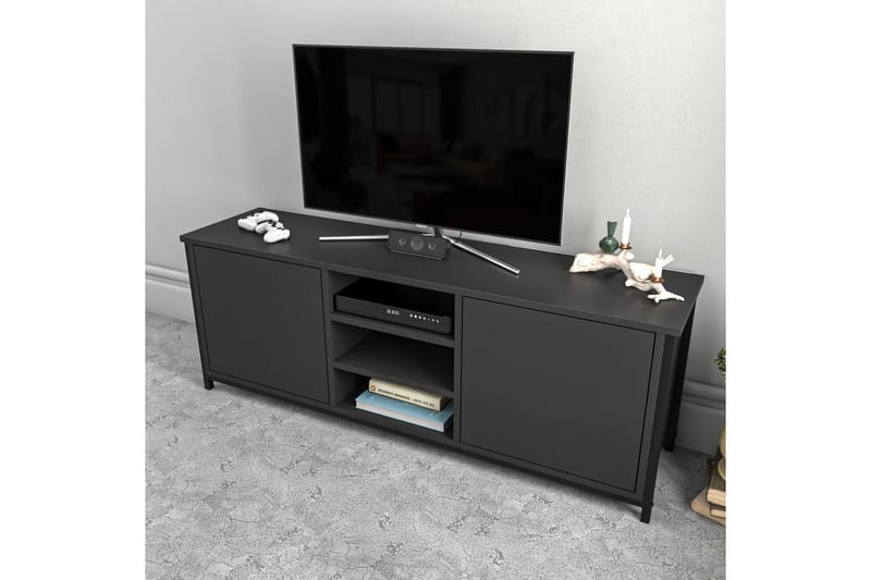 OBURUS Tv-bänk 140x50,8 cm Svart - Möbler - Vardagsrum - Tv-möbler & mediamöbler - Tv-bänkar