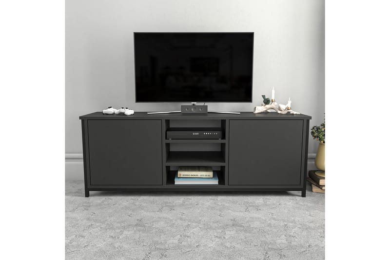 OBURUS Tv-bänk 140x50,8 cm Svart - Möbler - Vardagsrum - Tv-möbler & mediamöbler - Tv-bänkar