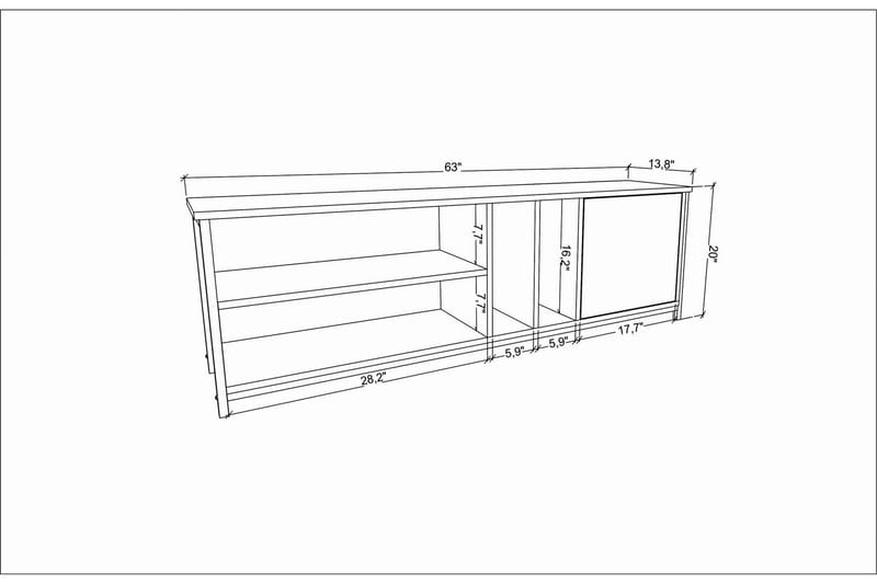 OBURUS Tv-bänk 140x50,8 cm Svart - Möbler - Vardagsrum - Tv-möbler & mediamöbler - Tv-bänkar