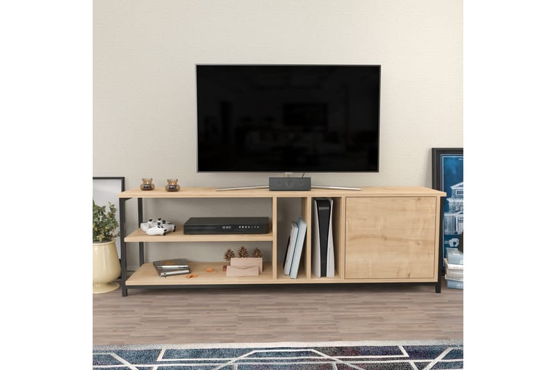 OBURUS Tv-bänk 140x50,8 cm Svart - Möbler - Vardagsrum - Tv-möbler & mediamöbler - Tv-bänkar