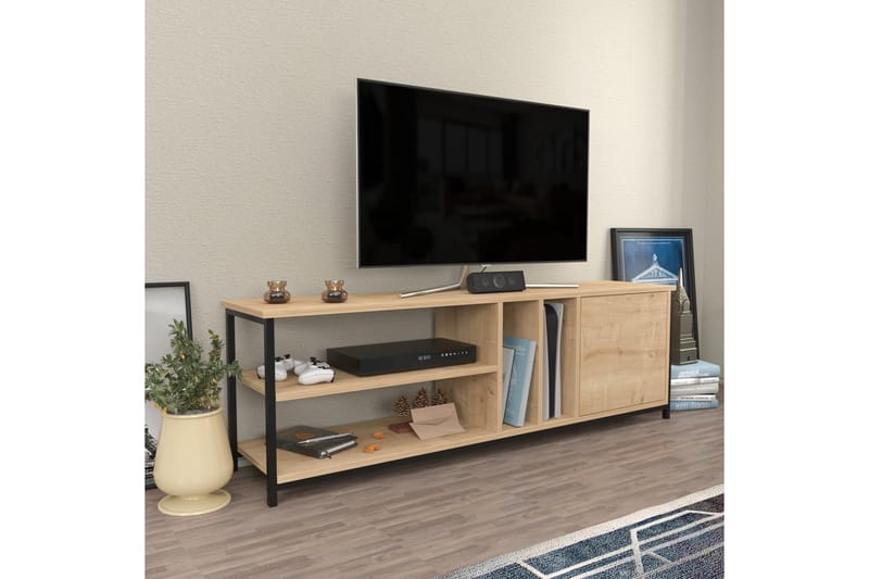 OBURUS Tv-bänk 140x50,8 cm Svart - Möbler - Vardagsrum - Tv-möbler & mediamöbler - Tv-bänkar