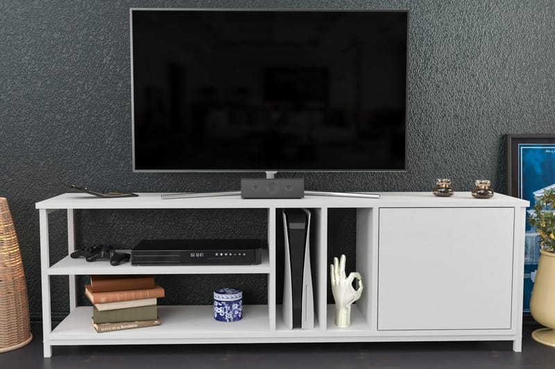 OBURUS Tv-bänk 140x50,8 cm Vit - Möbler - Vardagsrum - Tv-möbler & mediamöbler - Tv-bänkar