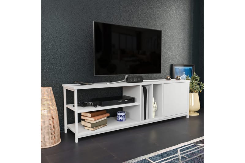 OBURUS Tv-bänk 140x50,8 cm Vit - Möbler - Vardagsrum - Tv-möbler & mediamöbler - Tv-bänkar