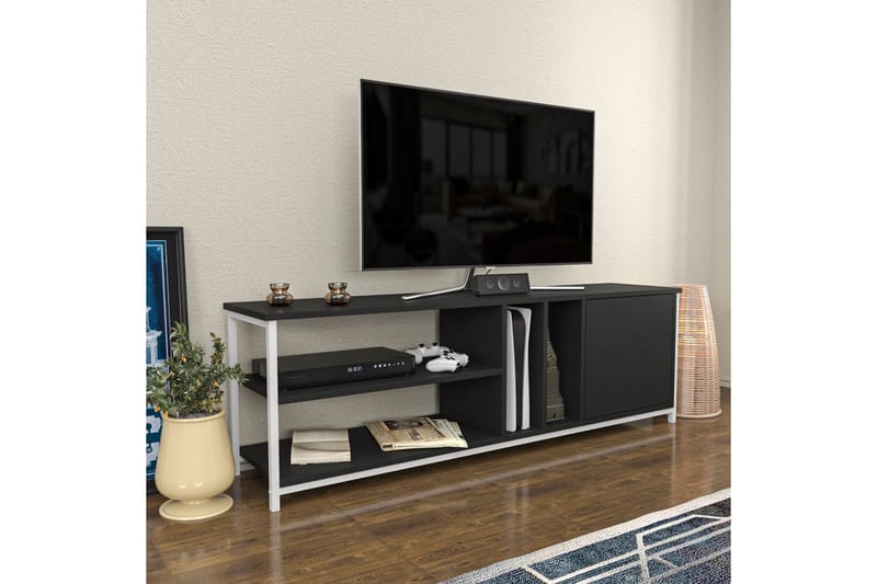 OBURUS Tv-bänk 140x50,8 cm Vit - Tv-bänkar