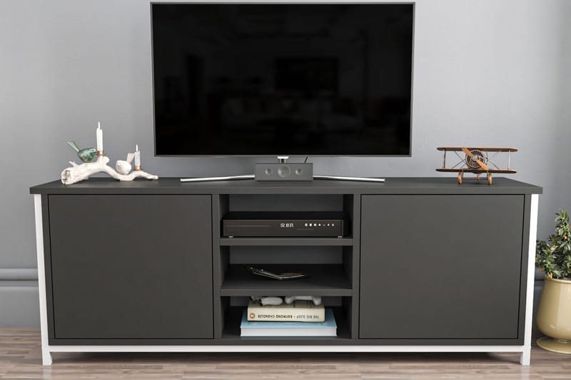 OBURUS Tv-bänk 140x50,8 cm Vit - Möbler - Vardagsrum - Tv-möbler & mediamöbler - Tv-bänkar