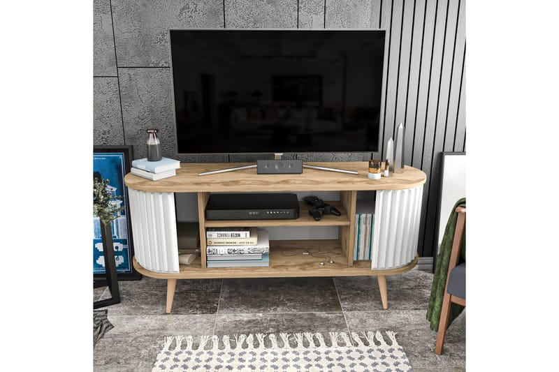 OBURUS Tv-bänk 140x64 cm Brun - Möbler - Vardagsrum - Tv-möbler & mediamöbler - Tv-bänkar