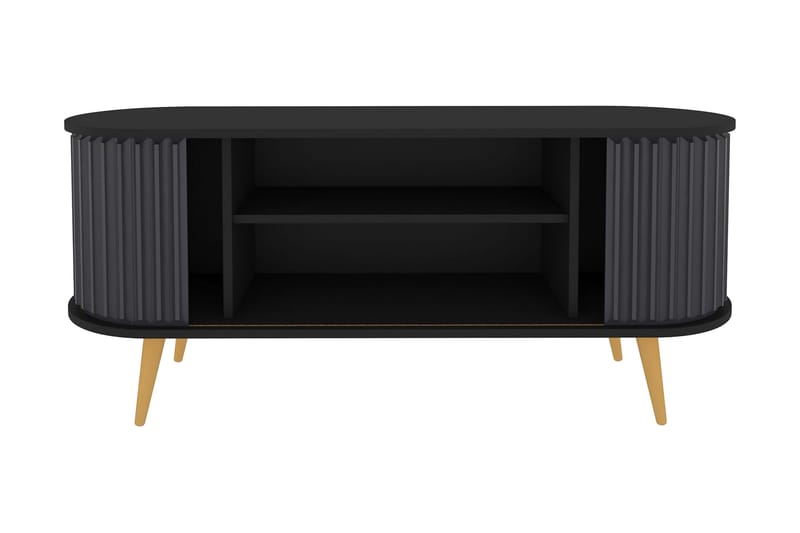 OBURUS Tv-bänk 140x64 cm Svart - Möbler - Vardagsrum - Tv-möbler & mediamöbler - Tv-bänkar