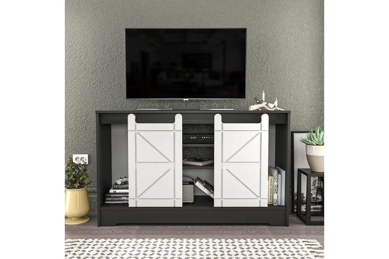 OBURUS Tv-bänk 140x85 cm Grå - Möbler - Vardagsrum - Tv-möbler & mediamöbler - Tv-bänkar