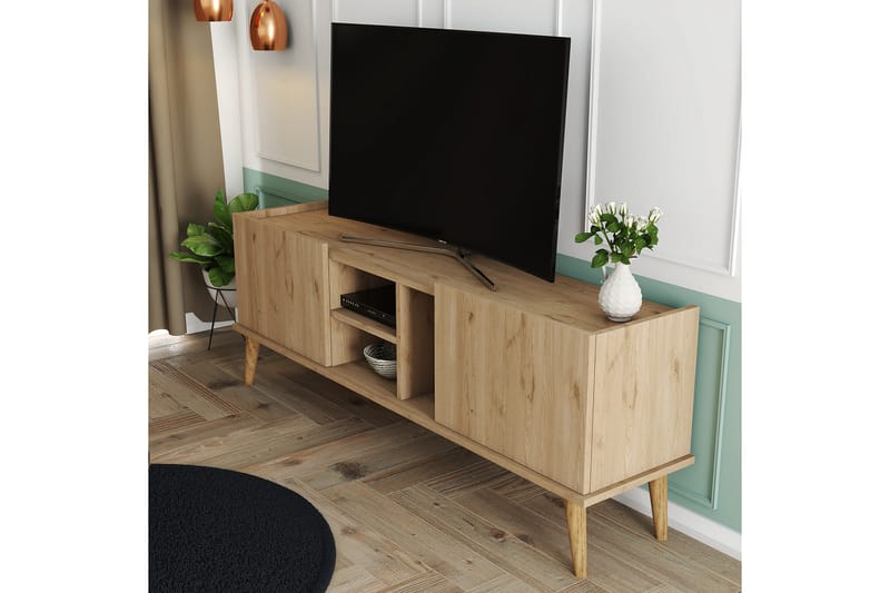 OBURUS Tv-bänk 150x52 cm Brun - Möbler - Vardagsrum - Tv-möbler & mediamöbler - Tv-bänkar
