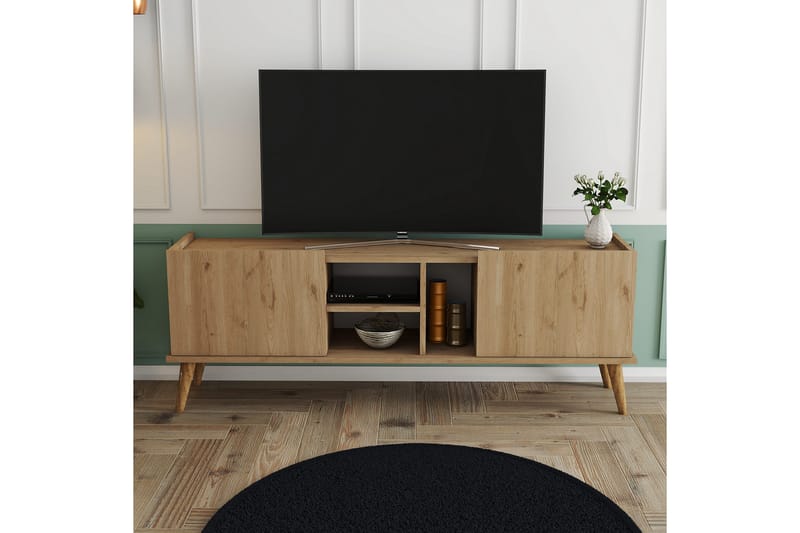 OBURUS Tv-bänk 150x52 cm Brun - Möbler - Vardagsrum - Tv-möbler & mediamöbler - Tv-bänkar