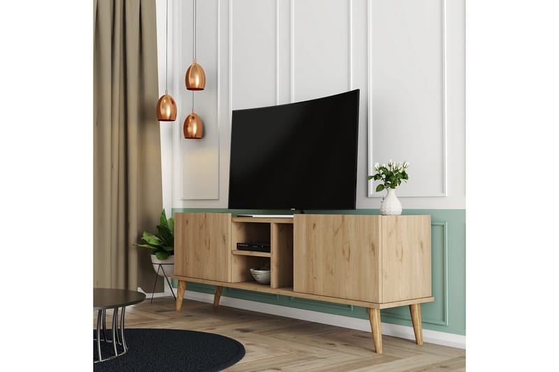 OBURUS Tv-bänk 150x52 cm Brun - Möbler - Vardagsrum - Tv-möbler & mediamöbler - Tv-bänkar