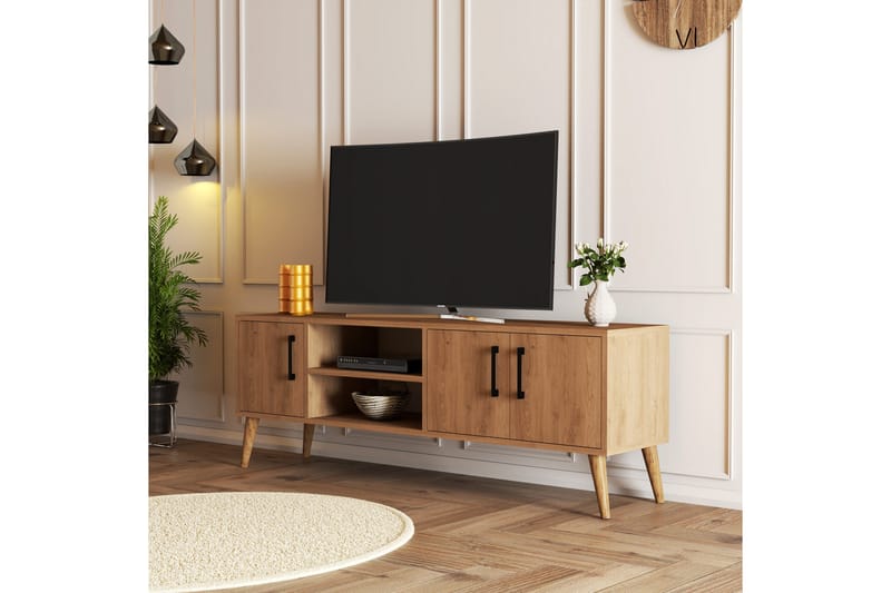 OBURUS Tv-bänk 150x52 cm Brun - Möbler - Vardagsrum - Tv-möbler & mediamöbler - Tv-bänkar