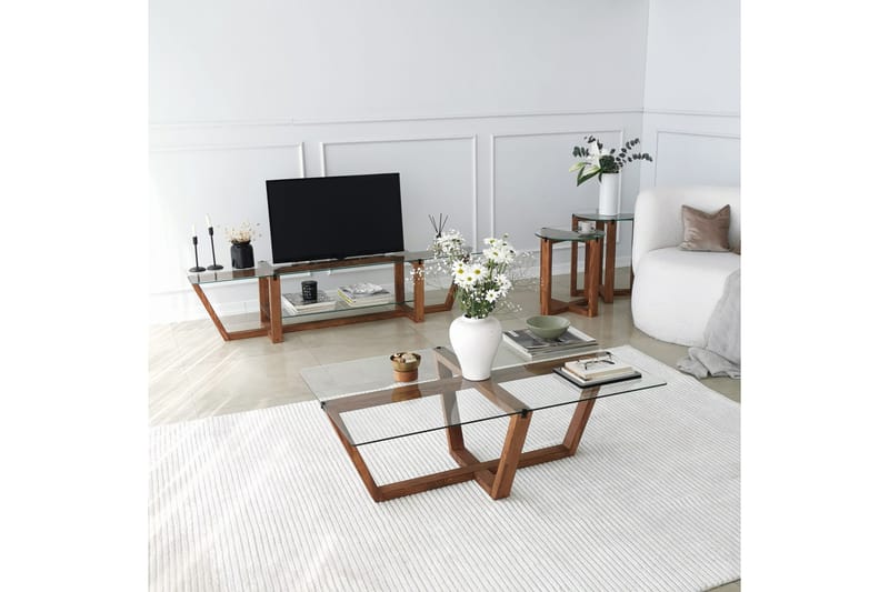 OBURUS Tv-bänk 158x35 cm Brun - Möbler - Vardagsrum - Tv-möbler & mediamöbler - Tv-bänkar