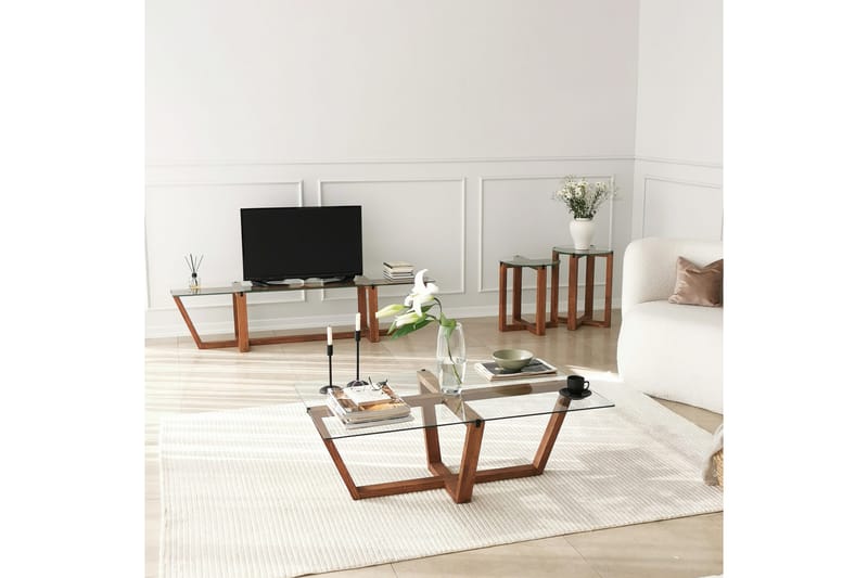 OBURUS Tv-bänk 158x35 cm Brun - Möbler - Vardagsrum - Tv-möbler & mediamöbler - Tv-bänkar