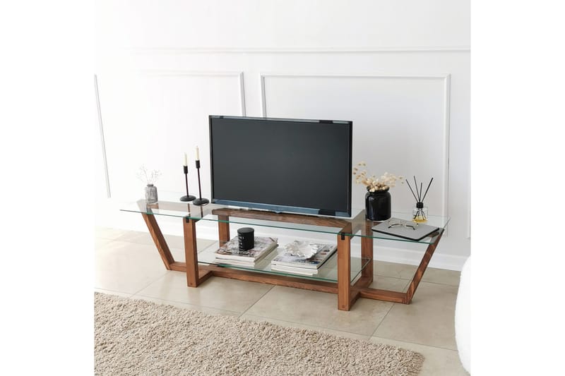 OBURUS Tv-bänk 158x35 cm Brun - Möbler - Vardagsrum - Tv-möbler & mediamöbler - Tv-bänkar