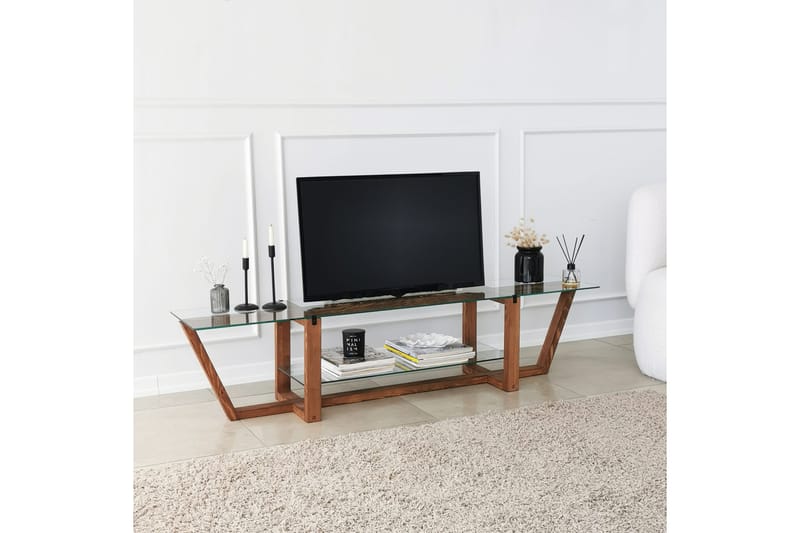 OBURUS Tv-bänk 158x35 cm Brun - Möbler - Vardagsrum - Tv-möbler & mediamöbler - Tv-bänkar