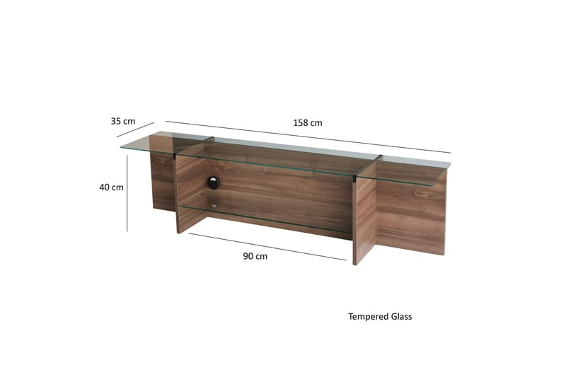 OBURUS Tv-bänk 158x40 cm Brun - Möbler - Vardagsrum - Tv-möbler & mediamöbler - Tv-bänkar