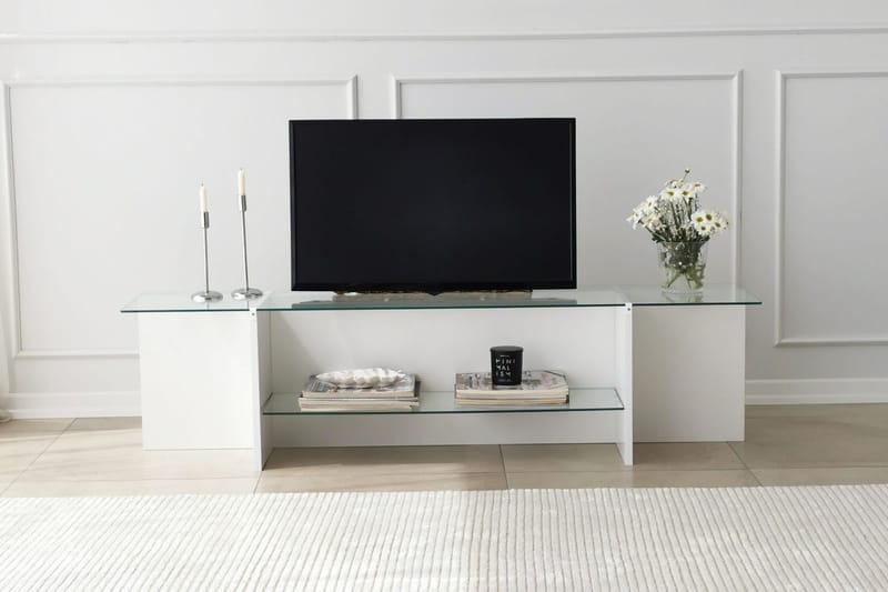 OBURUS Tv-bänk 158x40 cm Vit - Möbler - Vardagsrum - Tv-möbler & mediamöbler - Tv-bänkar