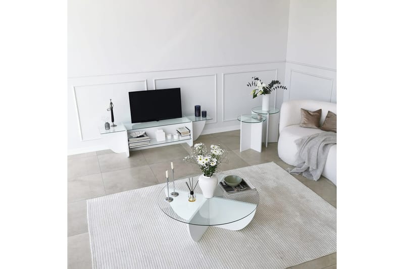 OBURUS Tv-bänk 158x40 cm Vit - Möbler - Vardagsrum - Tv-möbler & mediamöbler - Tv-bänkar