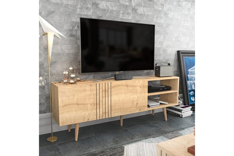 OBURUS Tv-bänk 160x38,6 cm Blå - Möbler - Vardagsrum - Tv-möbler & mediamöbler - Tv-bänkar