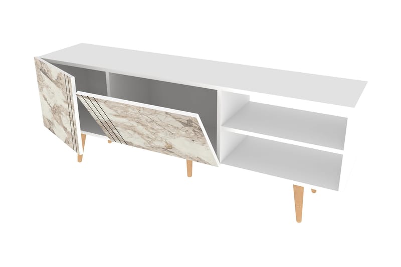 OBURUS Tv-bänk 160x38,6 cm Vit - Möbler - Vardagsrum - Tv-möbler & mediamöbler - Tv-bänkar