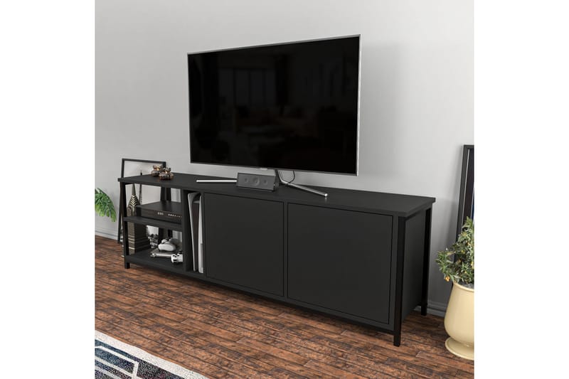OBURUS Tv-bänk 160x50,8 cm Svart - Möbler - Vardagsrum - Tv-möbler & mediamöbler - Tv-bänkar