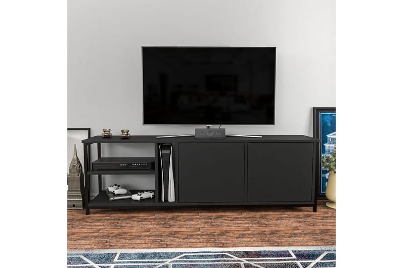 OBURUS Tv-bänk 160x50,8 cm Svart - Möbler - Vardagsrum - Tv-möbler & mediamöbler - Tv-bänkar
