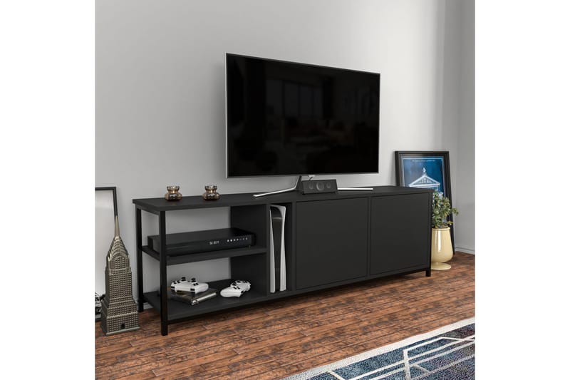 OBURUS Tv-bänk 160x50,8 cm Svart - Möbler - Vardagsrum - Tv-möbler & mediamöbler - Tv-bänkar