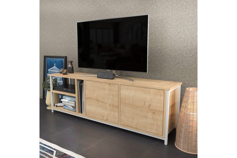 OBURUS Tv-bänk 160x50,8 cm Vit - Tv-bänkar