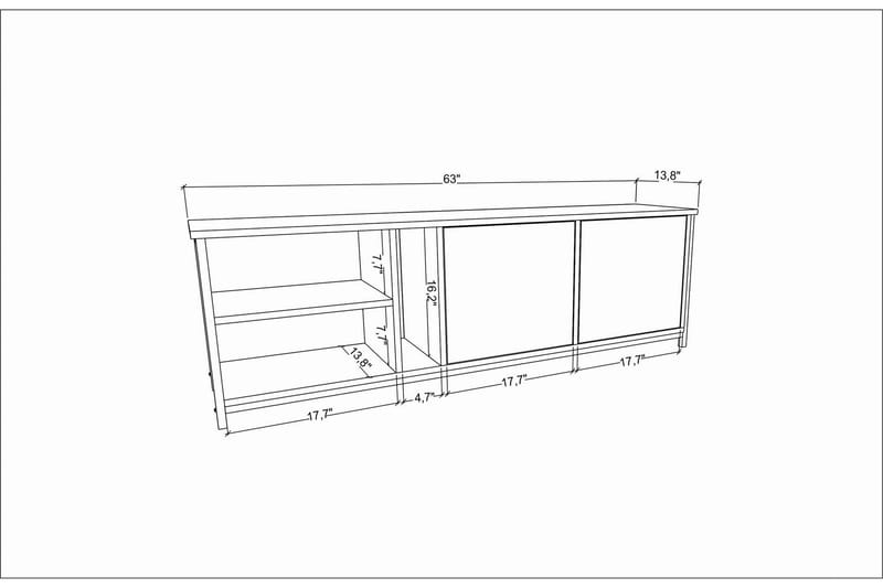 OBURUS Tv-bänk 160x50,8 cm Vit - Tv-bänkar